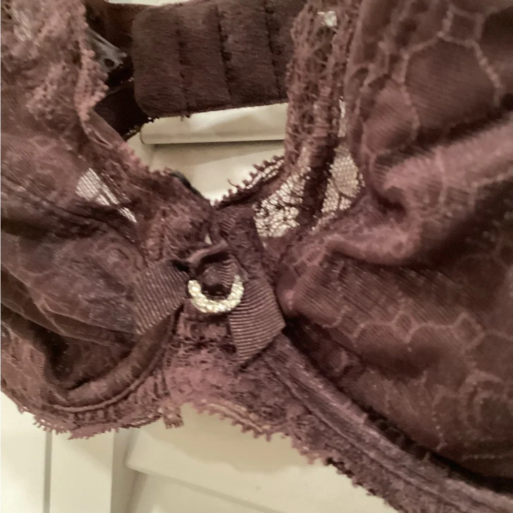 Chantelle Chic & Sexy Plunge Lace Bra - Rich Brown Rare color